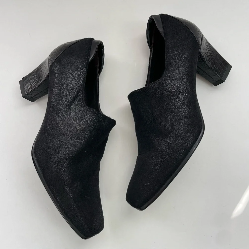 Donald Pliner Black‎ Square-Toe Heeled Ankle Boot